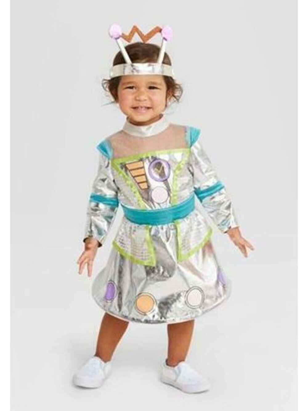 Infant Robot Costume Dress - Silver & Multicolor 6-12 Months